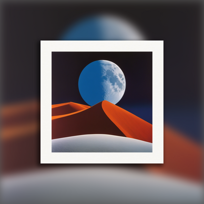 Affiche IA - Images colorées et abstraites, capturant des compositions géométriques dans les paysages, Lune - 493401911