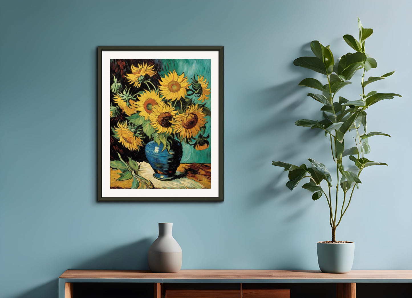 Poster with metal frame: Vincent Van Gogh, Flower