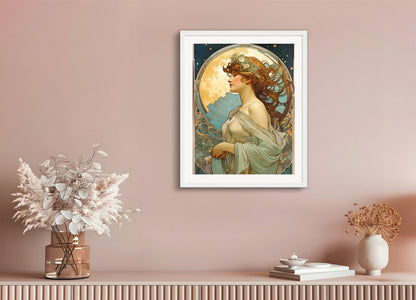 Poster with wood frame: Alfons Mucha, 