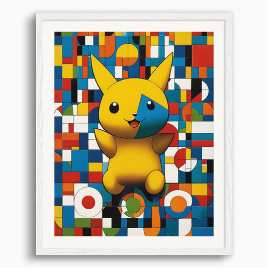 Poster: Images colorées et abstraites, capturant des compositions géométriques dans les paysages, Pokémon