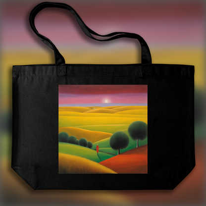 Tote bag ample - Peinture écossaise d'expressionisme abstrait, Une femme sur le terrain  - 440510714