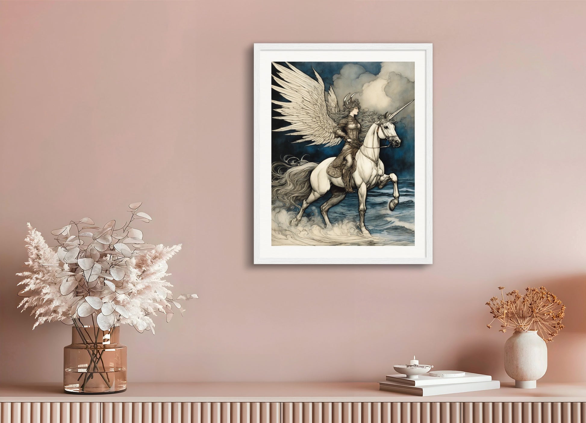 Poster with wood frame: Arthur Rackham, Unicorn