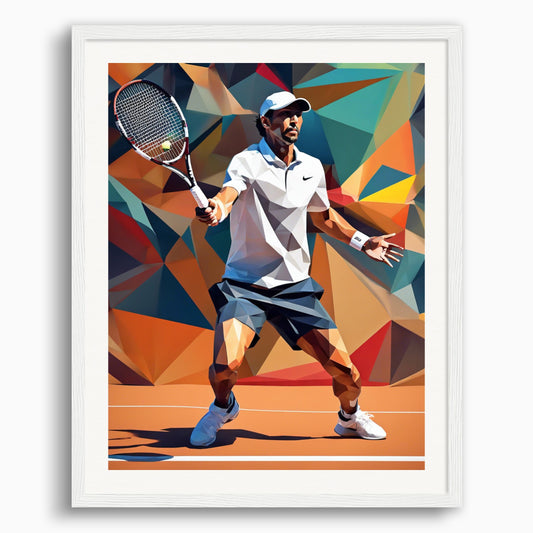 Poster: Low polygon, Tennis player