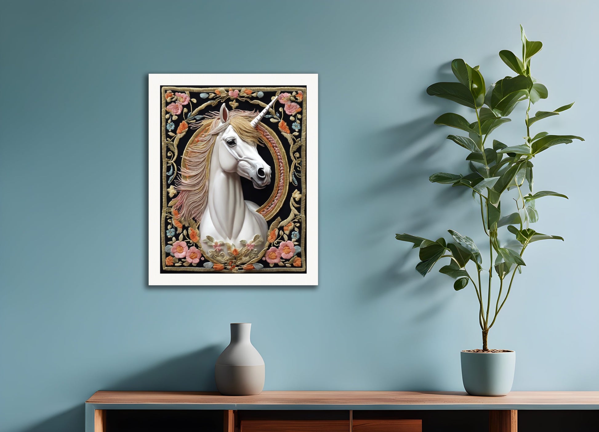 Poster: Embroidery, Unicorn