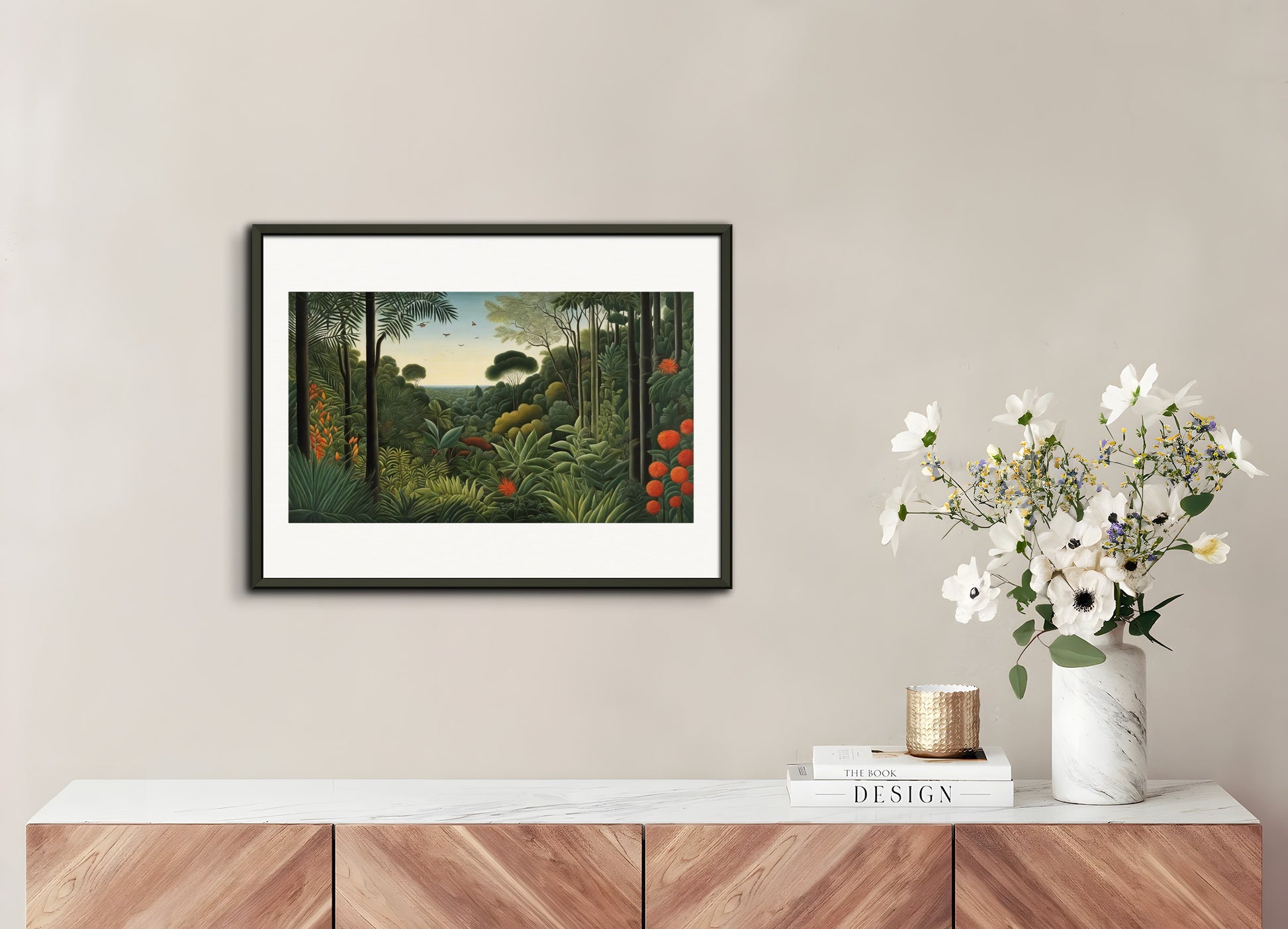 Poster with metal frame: Henri Rousseau, Jungle