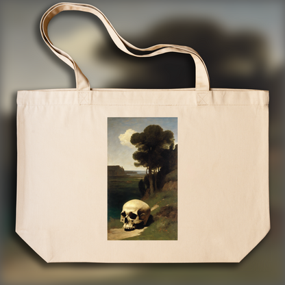 Tote bag IA ample écologique - Arnold Böcklin, Crâne - 1019981779
