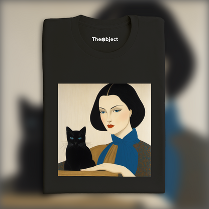 T-Shirt - Will Barnet, Une Femme et ses Chats Noirs  - 1327185548