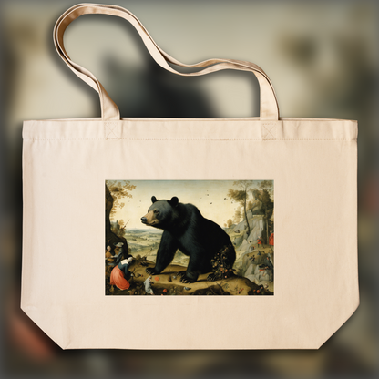Tote bag large - Jérôme Bosch, a black bear - 2642682415