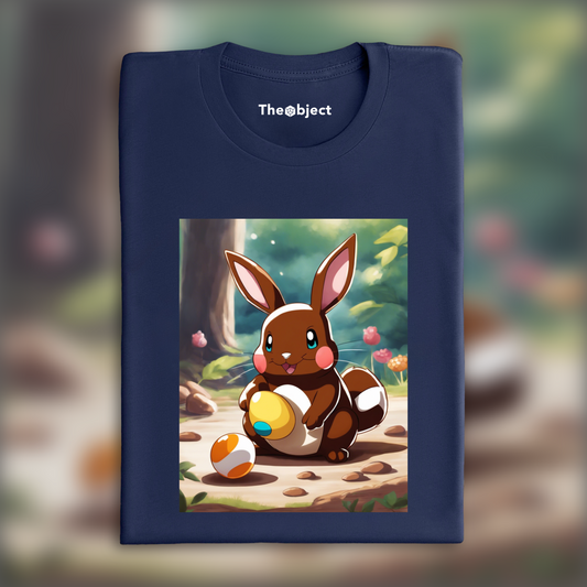 T-Shirt IA - Pokémon , lapin avec oeuf en chocolat - 3860895610
