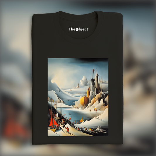 T-Shirt IA - Surréalisme énigmatique, sport sur neige et sur eau  - 1007107557
