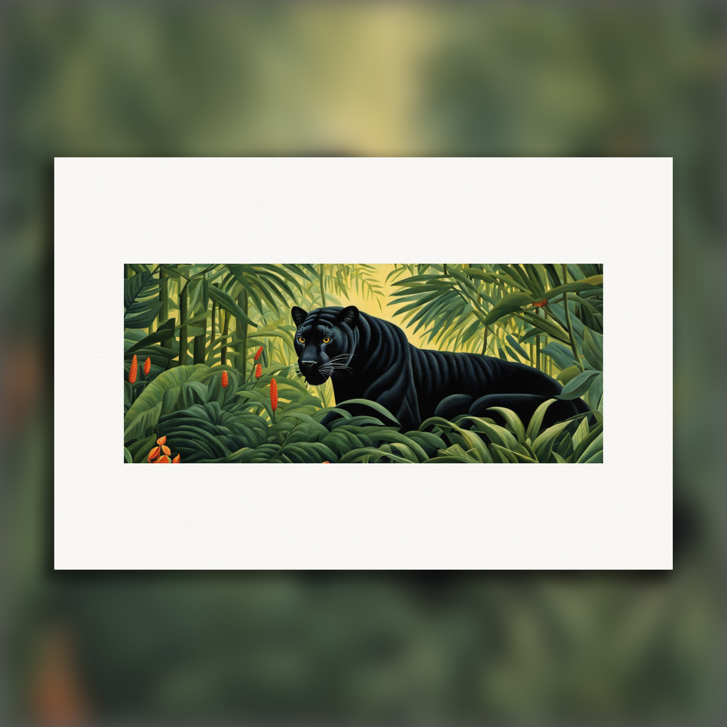 Poster - Henri Rousseau, close-up of a black panther animal in the jungle - 1395439332
