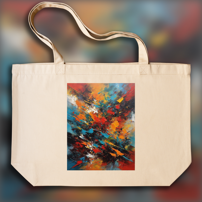 Tote bag IA ample écologique - Peinture écossaise d'expressionisme abstrait, Pops - 25396313