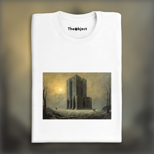 T-Shirt - Illustration de bande déssinée, atmosphérique, sombre et mystique, Brutalist architecture, city - 4013545664