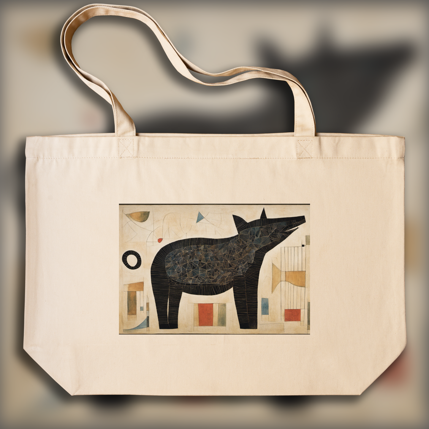 Tote bag large - Paul Klee, a black animal - 2589581939