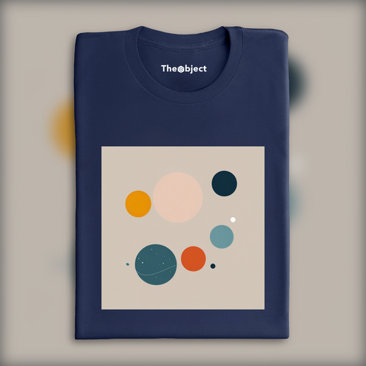 T-Shirt - Art abstrait minimaliste, Bulles planétaires - 4008093887