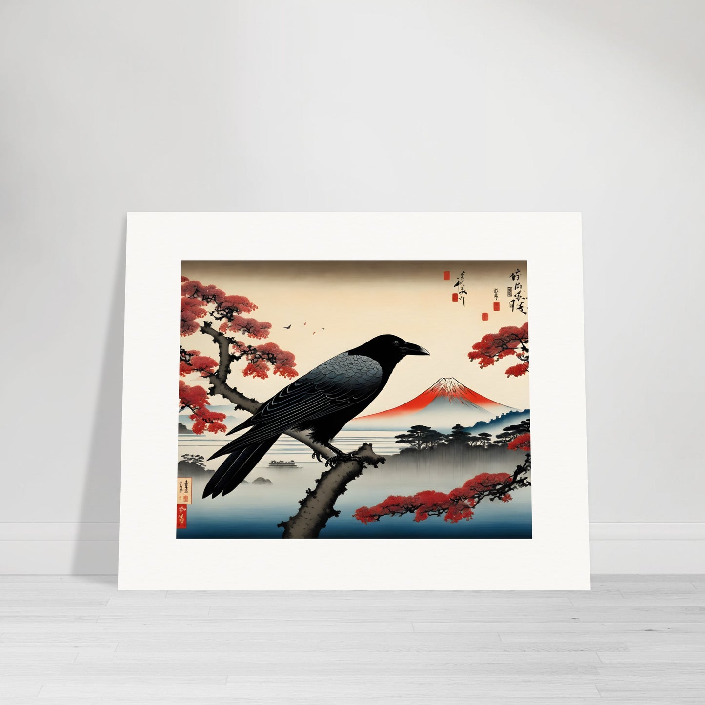 Affiche IA - Hiroshige, Corbeau - 3260586941