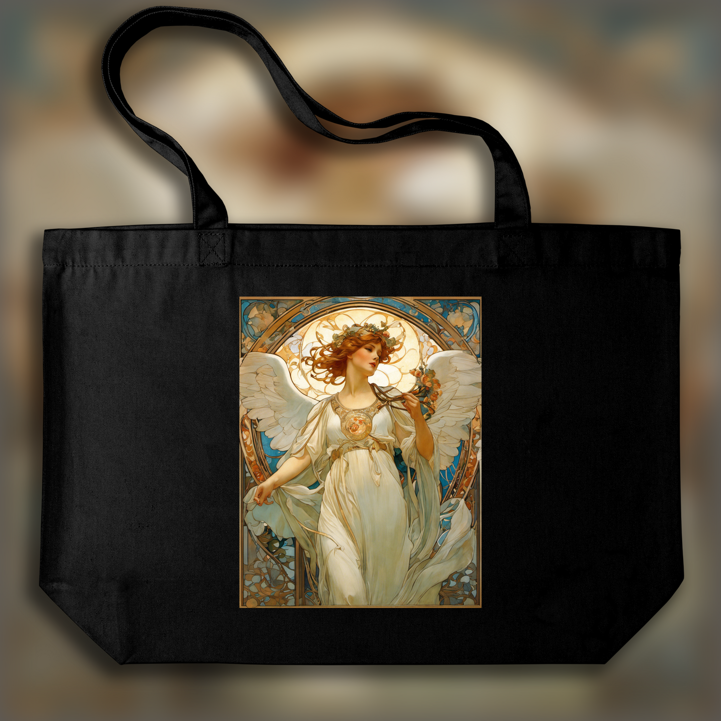Tote bag ample - Alfons Mucha, Ange - 1618268576