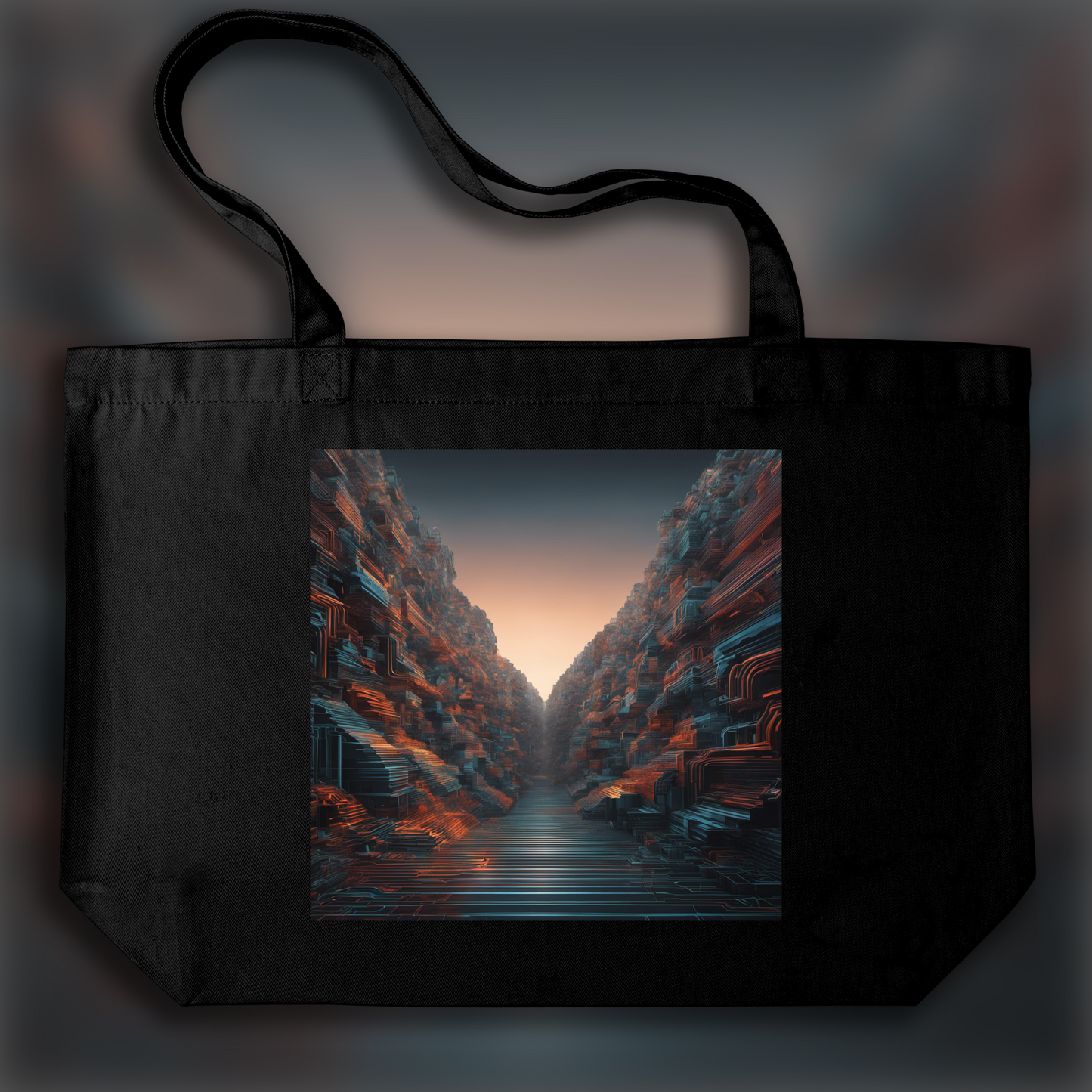 Tote bag ample - Art algorithmique, Fantôme  - 1559014751