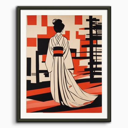 Poster: Refined American, modern and nervous illustration, Kimono
