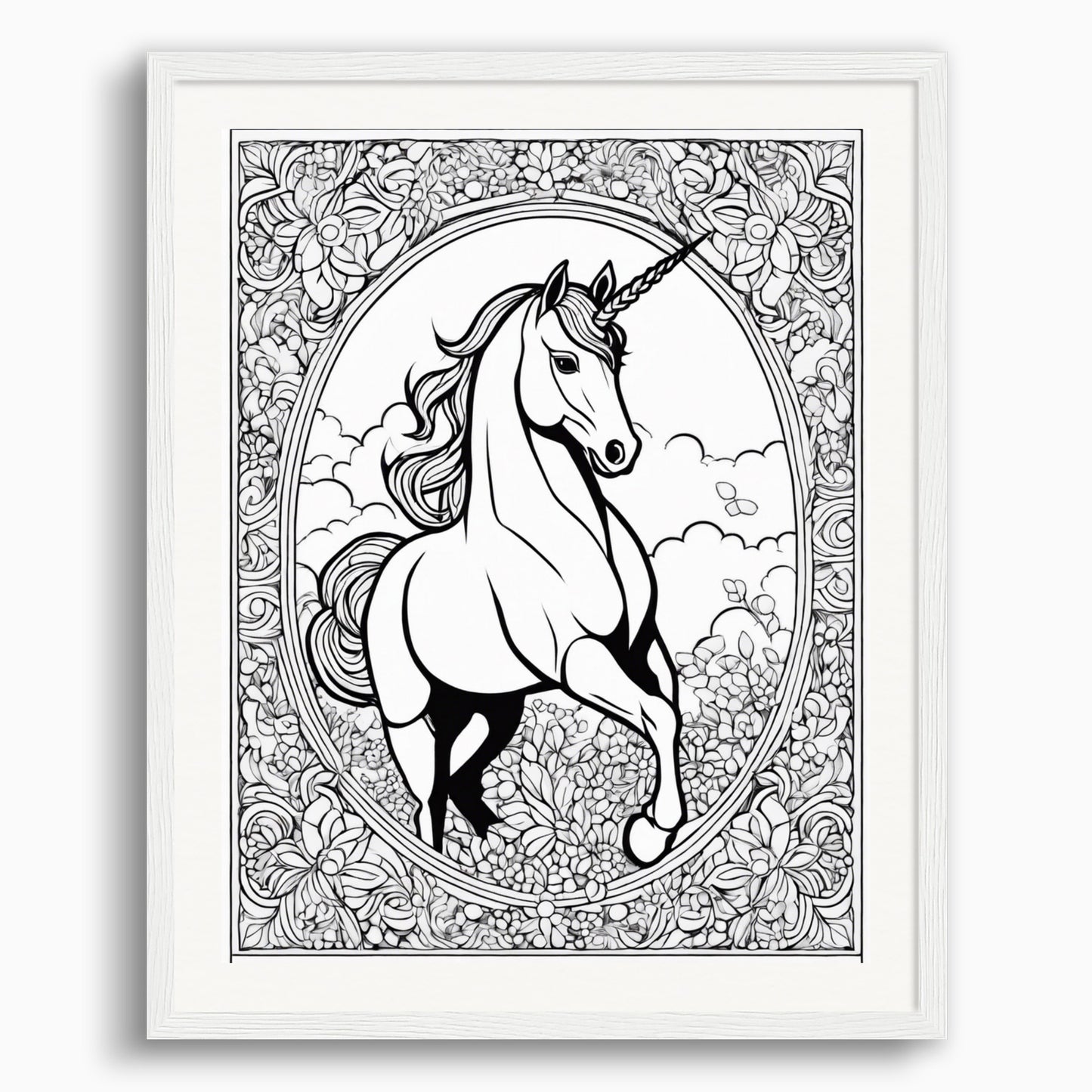 Poster: Coloring page, Unicorn