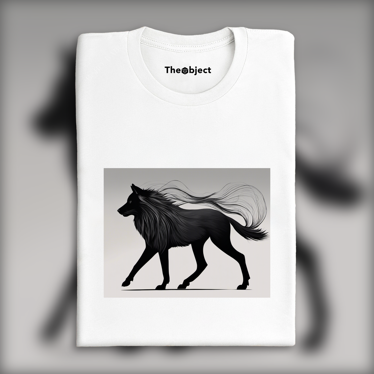 T-Shirt - Neo-minimalism, a black animal - 3921710325