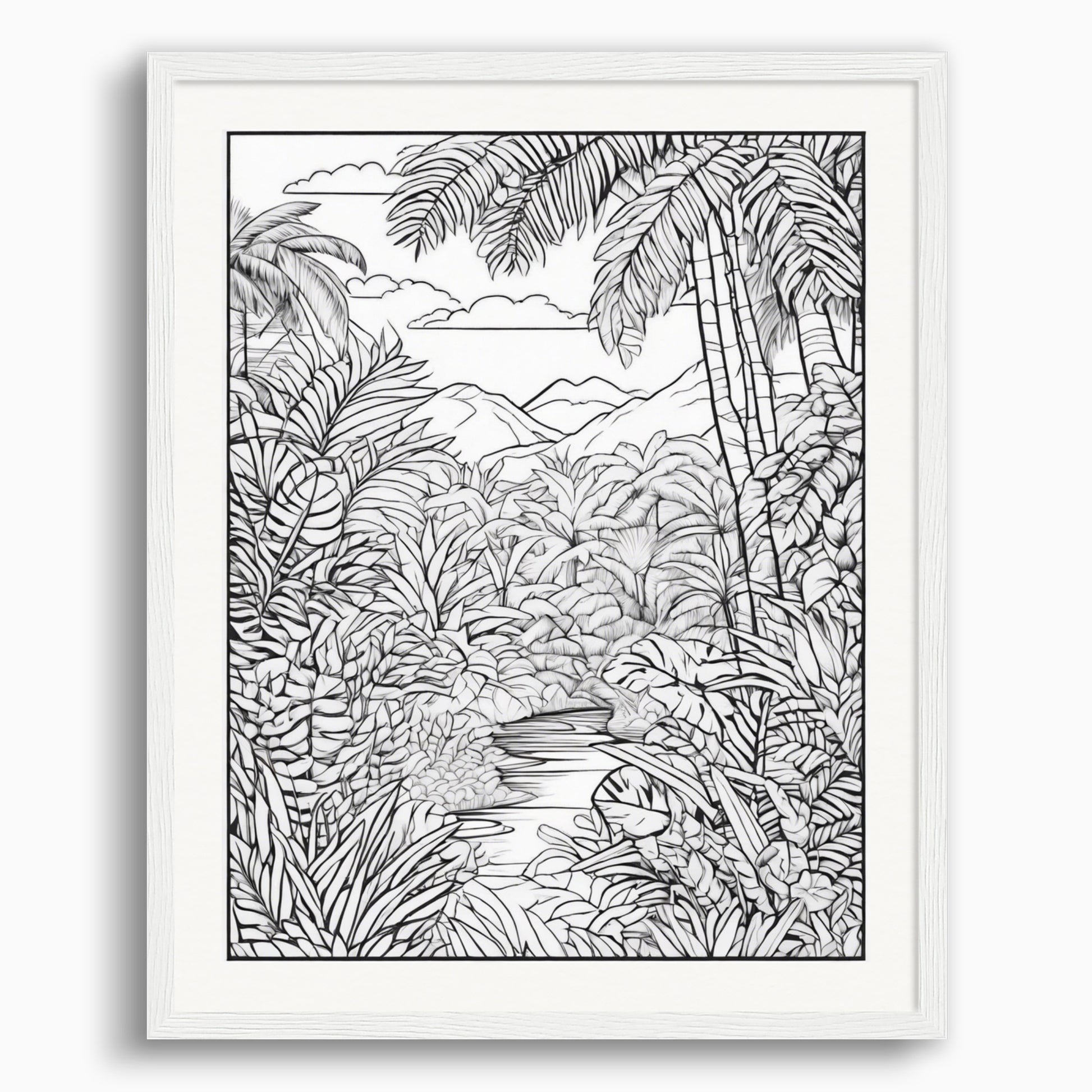 Poster: Coloring page, Jungle