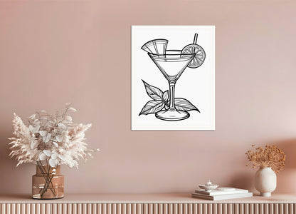 Poster: Coloring page, Cocktail