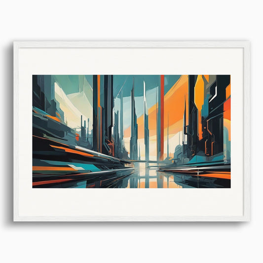 Poster: Lyric abstraction, Futuristic city