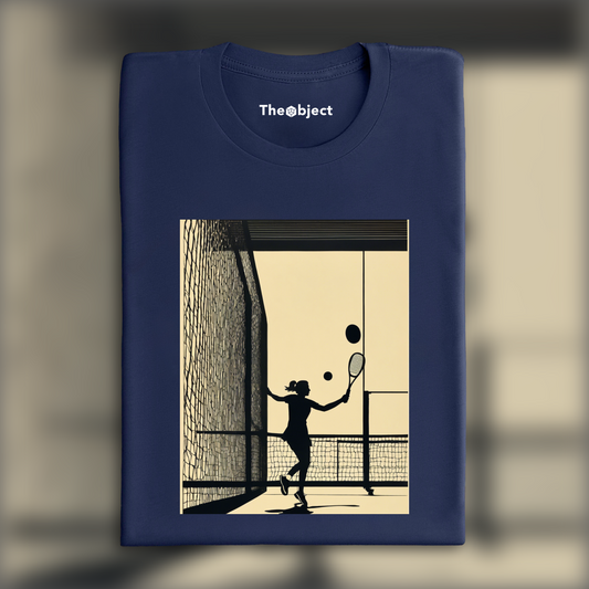 T-Shirt IA - Illustration épurée américaine, moderne et nerveuse, tennis - 692940092