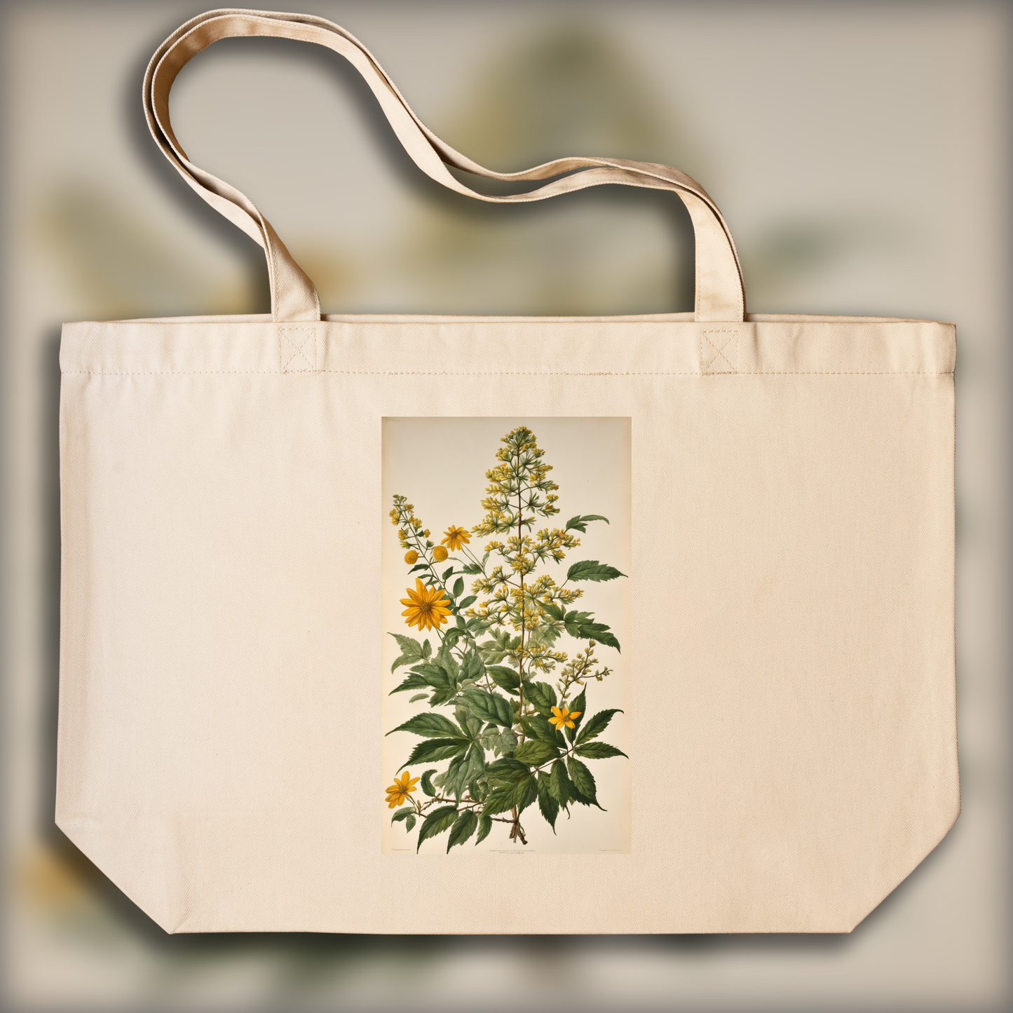 Tote bag IA ample écologique - Herbier, Fleur - 1083400077