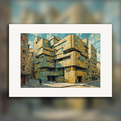Affiche IA - Vincent Van Gogh, Architecture brutaliste, ville - 4061858716