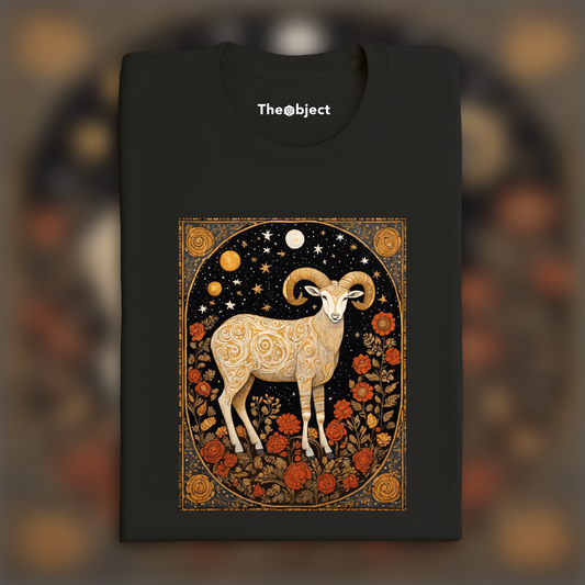 T-Shirt IA - Post-impressionisme contemporain américain, Astrologie, le signe du Bélier - 1874938988