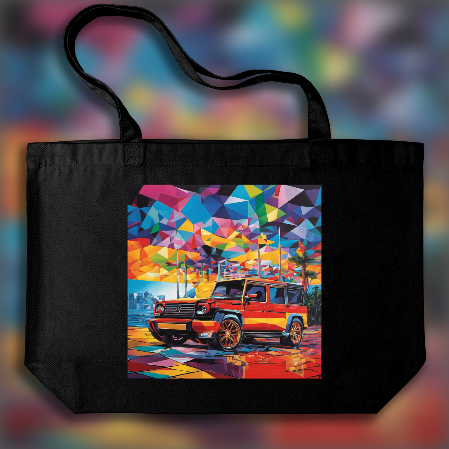 Tote bag ample - Art néo-pop, Cube - 437308466