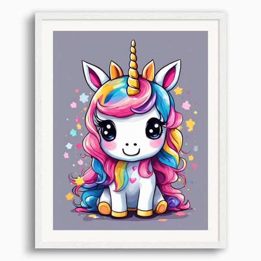 Poster: Japanese contemporary Kawaii artist, A baby cute unicorn
