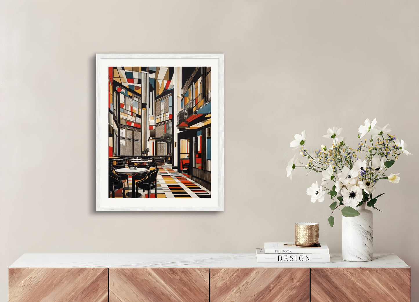 Poster with wood frame: Bauhaus, 