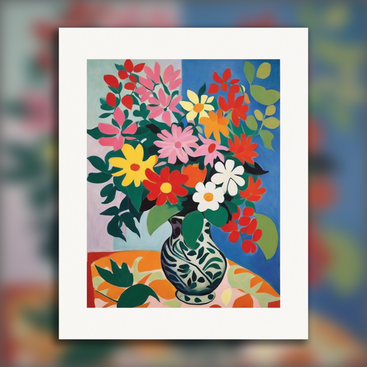 Affiche IA - Formes expressives et abstraites avec une sensibilité décorative, Fleur - 4041213177