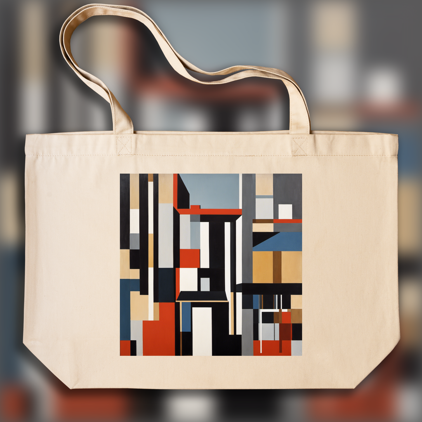 Tote bag ample - Abstraction géométrique moderne, Hibou - 2932926402
