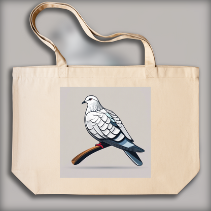 Tote bag IA ample écologique - Icône flat, Colombe - 3793157570