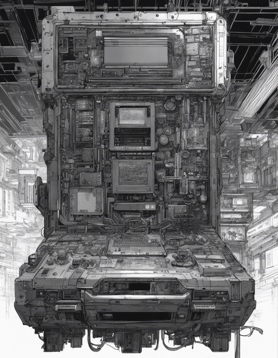 Affiche IA - Manga cyberpunk noir contemporain, Console de jeu vidéo - 4152841934