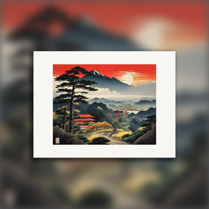 Affiche IA - Yoshitoshi Abe, dramatic landscape - 1191418080