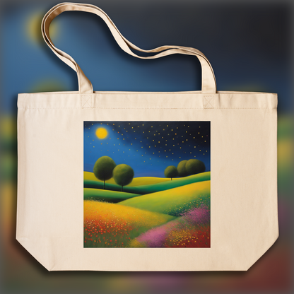 Tote bag IA ample écologique - Peinture écossaise d'expressionisme abstrait, Fleur - 3656662608