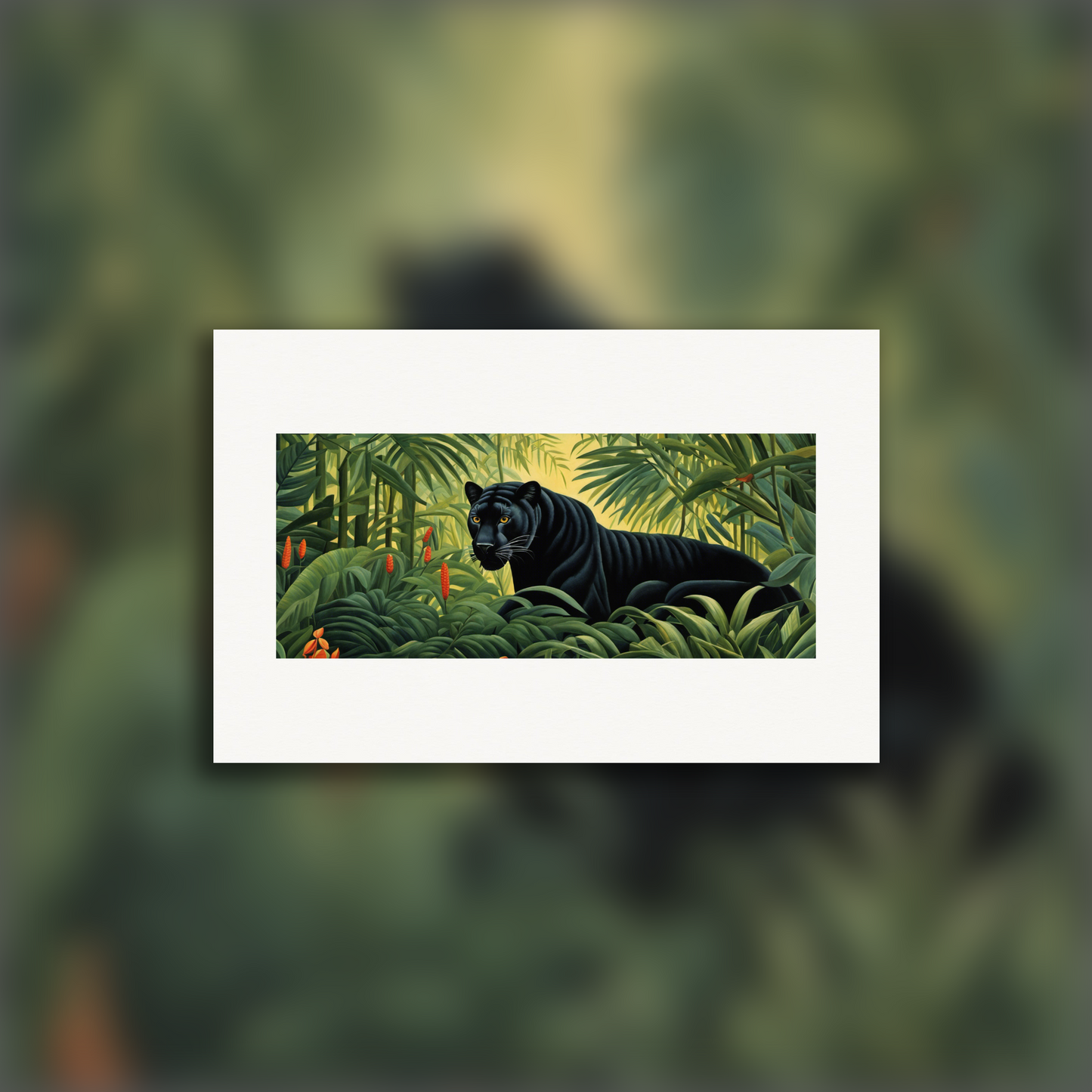 Poster - Henri Rousseau, close-up of a black panther animal in the jungle - 1395439332