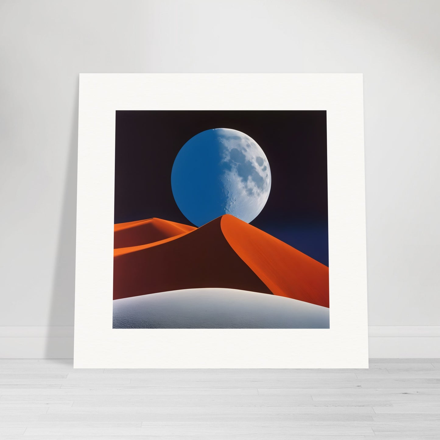 Affiche IA - Images colorées et abstraites, capturant des compositions géométriques dans les paysages, Lune - 493401911