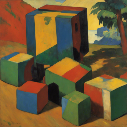 Affiche IA - Paul Gauguin, Cube - 1054619847