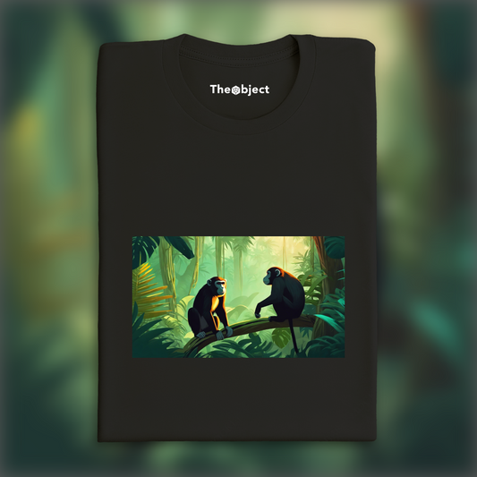 T-Shirt IA - Jungle tropicale, Un Singe dans la Jungle - 1427186084