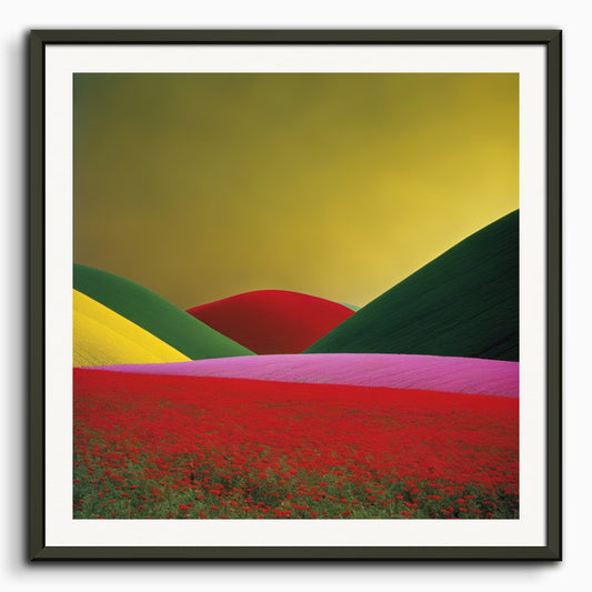 Poster: Images colorées et abstraites, capturant des compositions géométriques dans les paysages, Fleur
