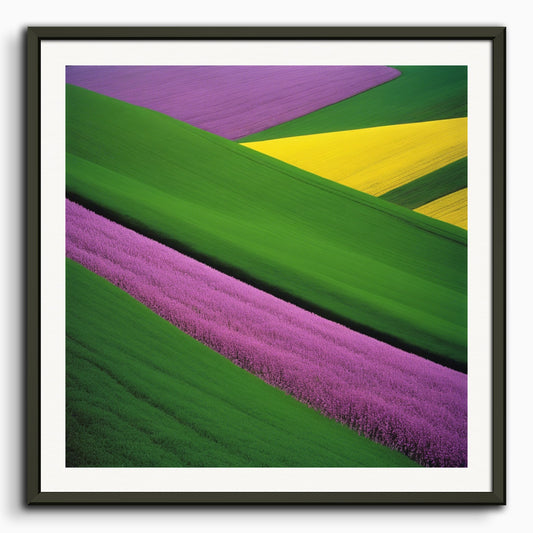 Poster: Images colorées et abstraites, capturant des compositions géométriques dans les paysages, Lavande