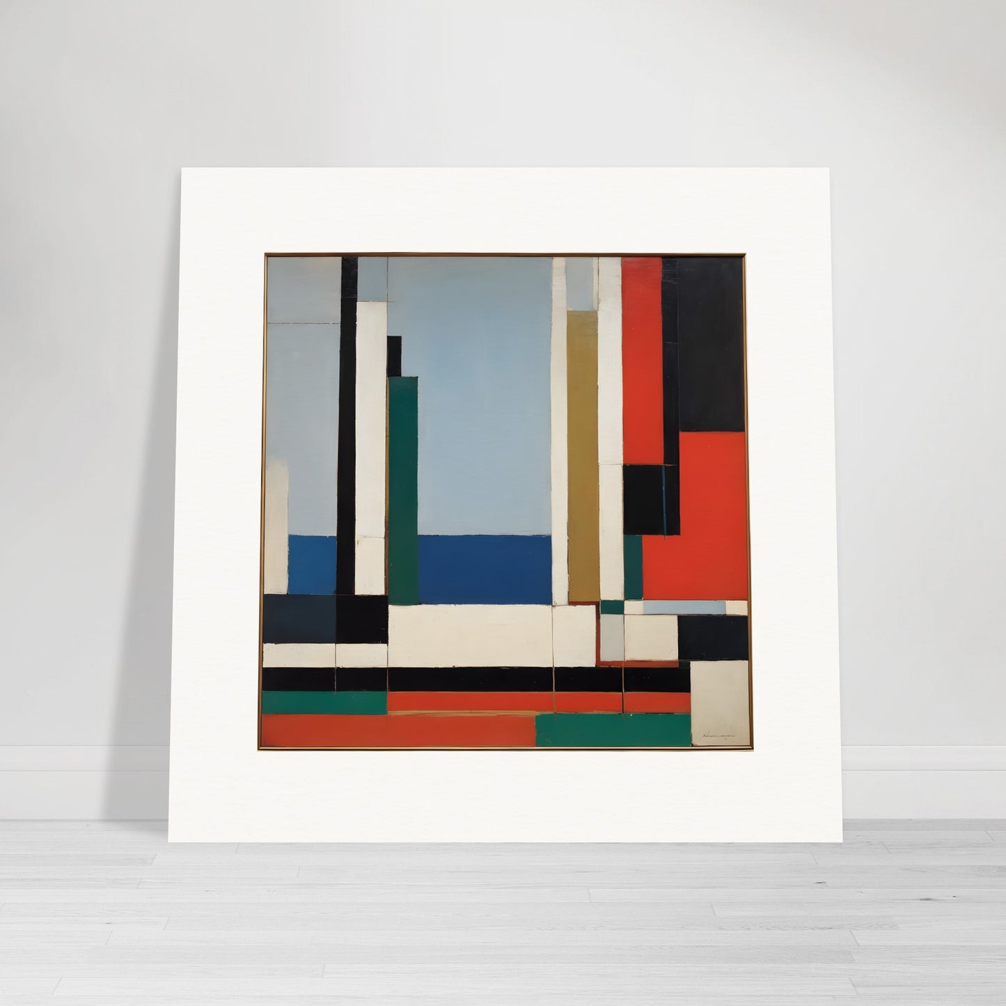 Affiche IA - Combinaison unique de l'abstraction et du figuratif, couleurs vives et formes géométriques épaisses et texturées, Agrigente 1954 - 2735022417
