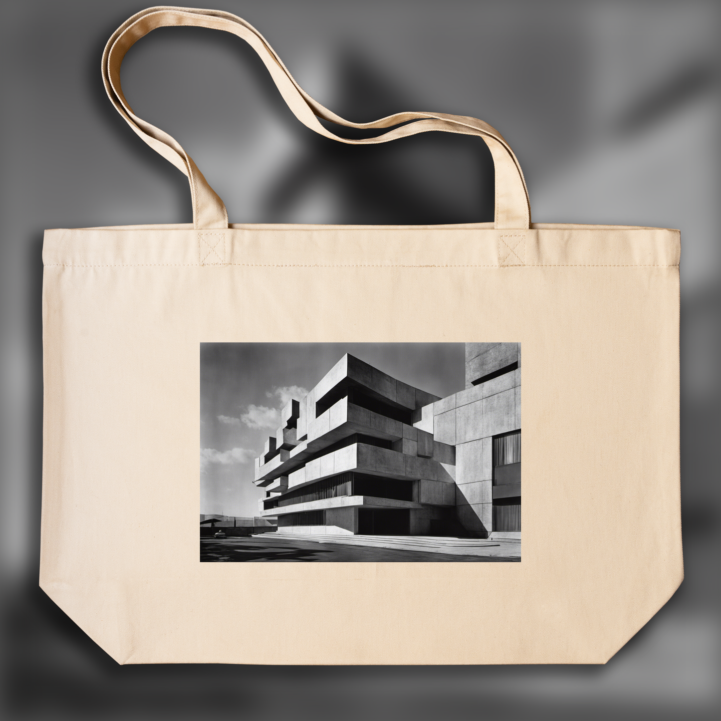 Tote bag ample - Photographies abstraites basées sur des éléments de la nature et des motifs géométriques , Brutalist architecture, city - 3228425031