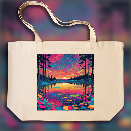 IA tote bag - Psychedelic art, Lake - 277492081